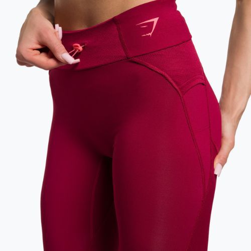 Női edző leggings Gymshark Pulse bordó piros