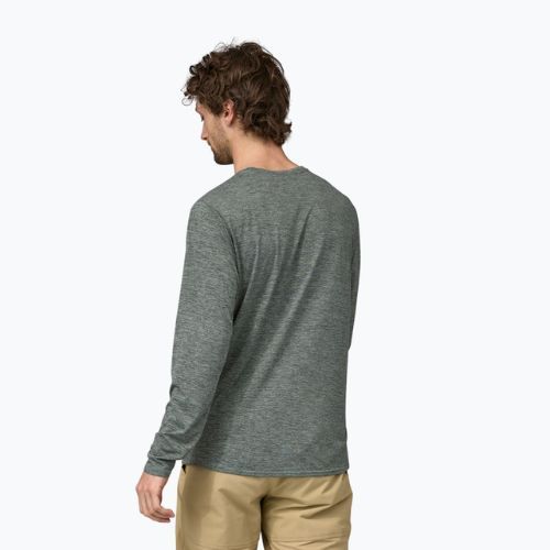 Férfi Patagonia Cap Cool Daily Graphic Shirt-Waters trekking hosszú ujjú chasing peaks/sleet zöld x-dye