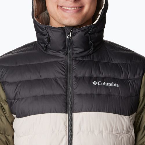 Férfi Columbia Powder Lite kapucnis pehelypaplan dzseki sötét kő/cápa/kő zöld