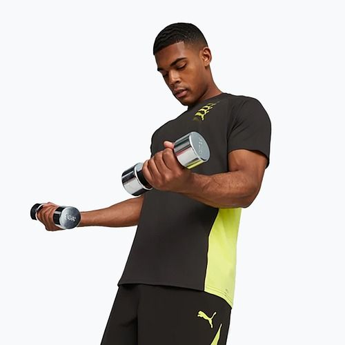 Férfi edzőpóló PUMA Fit Triblend Ultrabreathe puma fekete/sárga burst