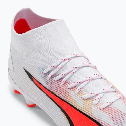 PUMA Ultra Pro FG/AG Jr gyermek futballcipő puma fehér/puma fekete/tűz orchidea