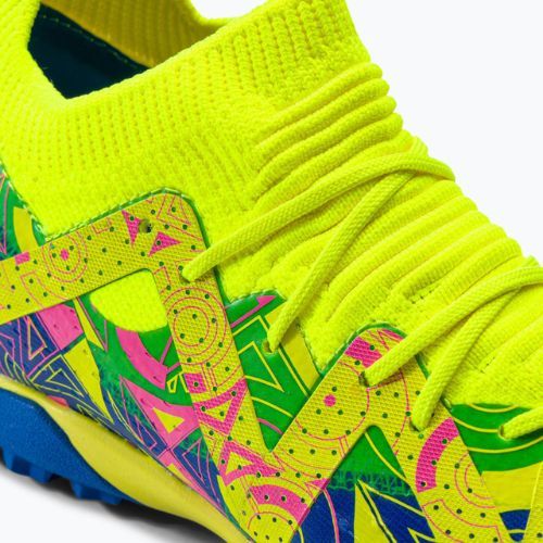 PUMA Future Match Energy TT + Mid Jr gyermek labdarúgócipő ultra kék/sárga riasztás/világító rózsaszín