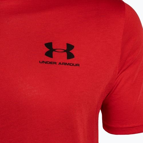 Under Armour Sportstyle Left Chest SS férfi edzőpóló piros/fekete