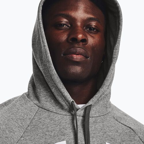 Férfi Under Armour Rival Fleece Logo HD castlerock light heather/fehér kapucnis pulóver