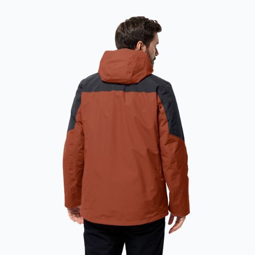Jack Wolfskin férfi esőkabát Romberg 3in1 kárminpiros színben