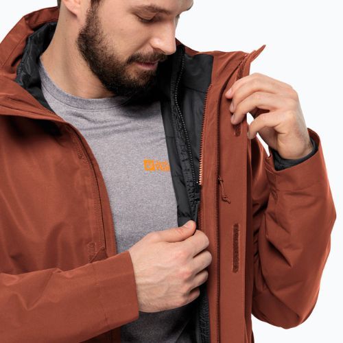 Jack Wolfskin férfi esőkabát Feldberg Luntal 3in1 kárminpiros