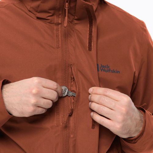 Jack Wolfskin férfi esőkabát Feldberg Luntal 3in1 kárminpiros