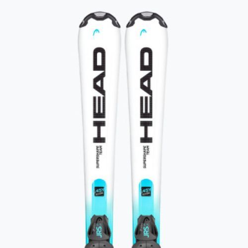 Gyermek Downhill síléc HEAD Supershape Team Easy JRS + Jrs 4.5 fehér/kék