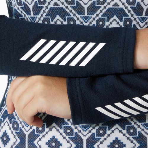 Női hőaktív pulóver Helly Hansen Lifa Merino Midweight Graphic Crew navy star pixel