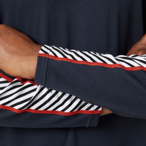 Férfi Helly Hansen Lifa Active Stripe Crew thermo melegítő pulóver navy