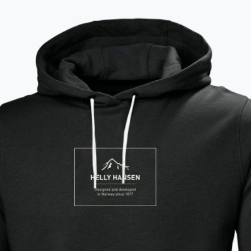 Férfi trekking pulóver Helly Hansen F2F Organic Cotton Hoodie ébenfekete melange