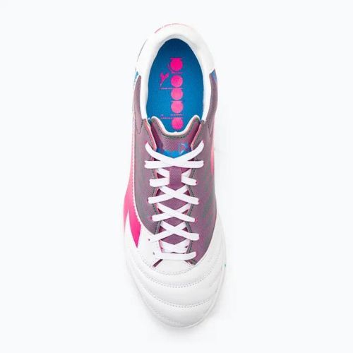 Férfi Diadora Brasil Elite Veloce GR TFR futballcipő fehér/rózsaszín fluo/kék fluo