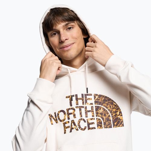 Férfi The North Face Standard Hoodie gardenia fehér/szénbarna víz torzítás nyomtatással