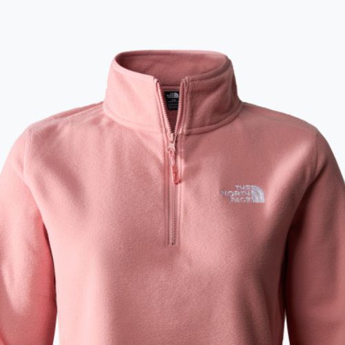 Női gyapjú pulóver The North Face 100 Glacier 1/4 Zip árnyékos rózsaszínű