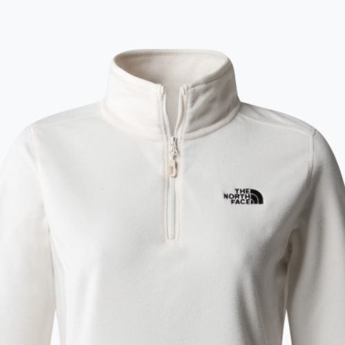 Női gyapjú pulóver The North Face 100 Glacier 1/4 Zip gardenia fehér