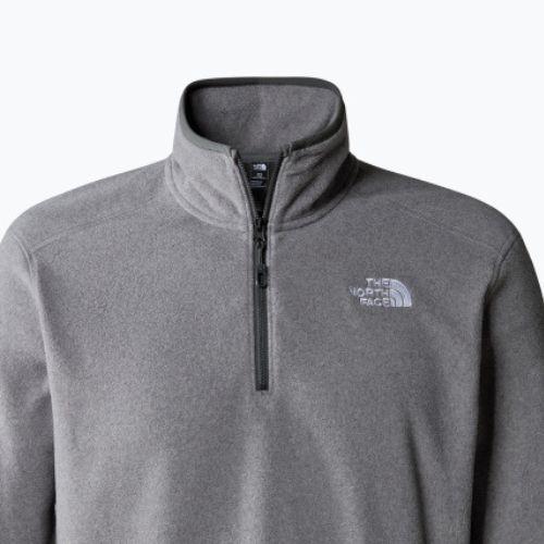 Férfi The North Face 100 Glacier 1/4 Zip fleece pulóver közepes szürke szürke szürke