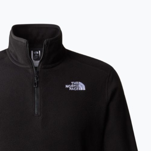 Férfi gyapjú pulóver The North Face 100 Glacier 1/4 Zip fekete