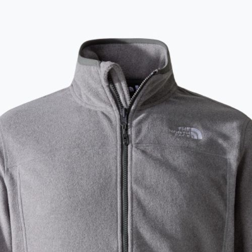 Férfi The North Face 100 Glacier Full Zip fleece pulóver közepes szürke szürke szürkefűz