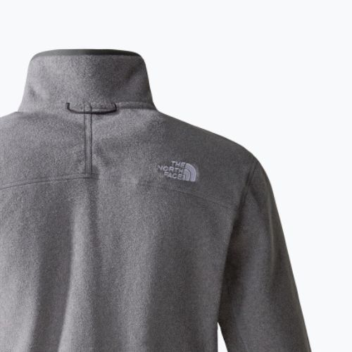 Férfi The North Face 100 Glacier Full Zip fleece pulóver közepes szürke szürke szürkefűz