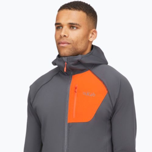 Férfi Rab Superflux Hoody grafén/tűzszaggató trekking pulóver