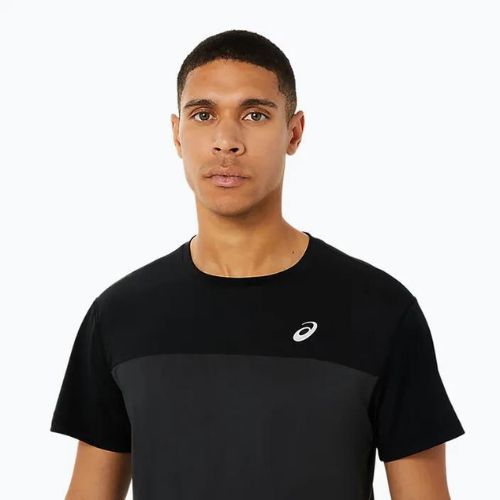 Férfi ASICS Race Top teljesítmény futópóló fekete/grafitszürke