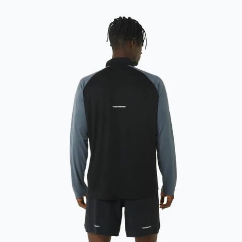 Férfi ASICS Icon 1/2 Zip teljesítmény fekete/karrier szürke hosszú ujjú futócipő