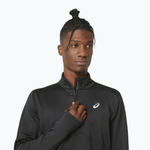 Férfi ASICS Winter Run 1/2 Mid Layer teljesítmény fekete/grafitszürke futó melegítőfelső