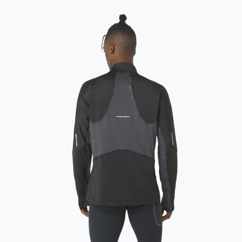 Férfi ASICS Winter Run 1/2 Mid Layer teljesítmény fekete/grafitszürke futó melegítőfelső