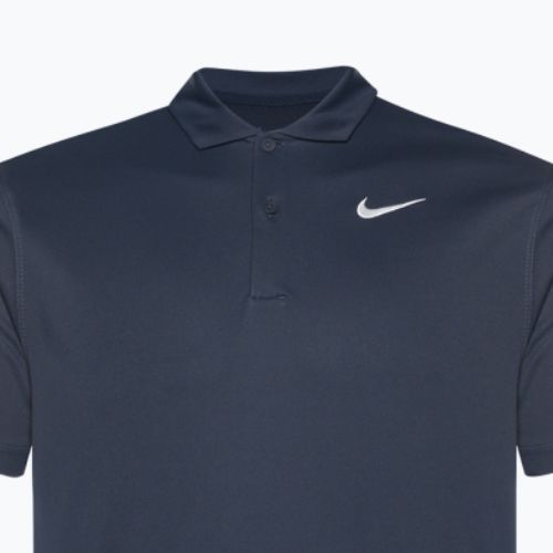 Férfi Nike Court Dri-Fit Polo Egyszínű obszidián/fehér teniszpóló