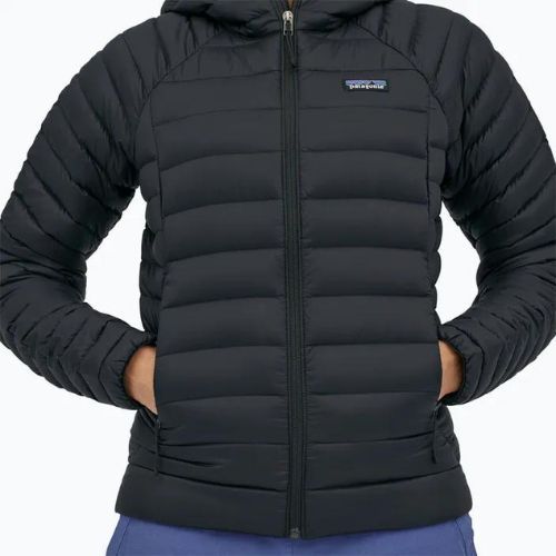 Női pehelykabát Patagonia Down Sweater Hoody fekete