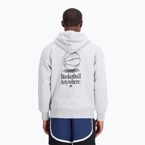 férfi melegítőfelső New Balance Hoops Fleece Hoodie athletic grey