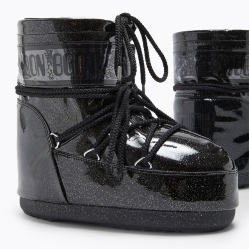 Női Moon Boot Icon Low Glitter fekete hócsizma