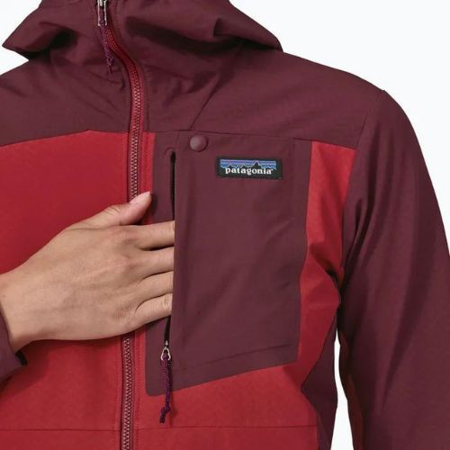 Női softshell dzseki Patagonia R1 CrossStrata Hoody túra piros