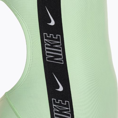 Női egyrészes fürdőruha Nike Logo Tape Fastback vapor green