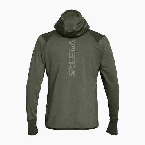 Férfi trekking pulóver Salewa Agner Hybrid PL/DST FZ dark olive melange