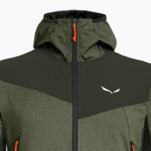 Férfi trekking pulóver Salewa Agner Hybrid PL/DST FZ dark olive melange