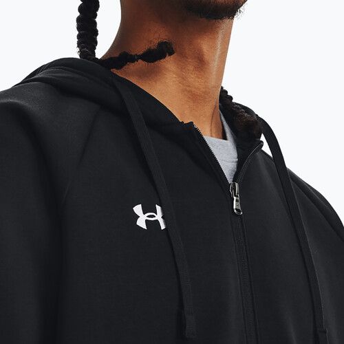 Férfi melegítőfelső Under Armour Rival Fleece FZ Hoodie black/white
