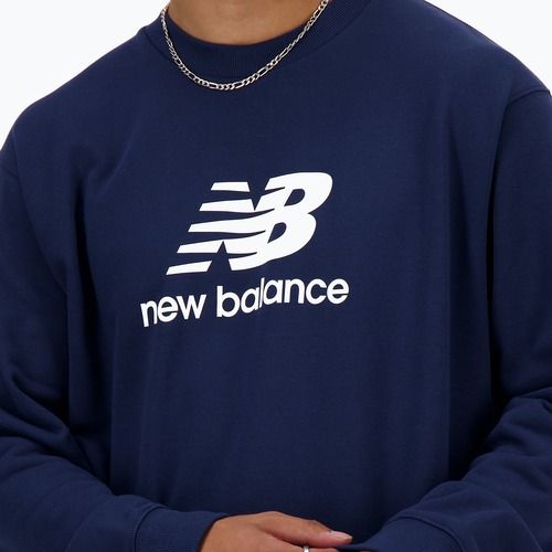 Férfi melegítőfelső New Balance Stacked Logo French Terry Crew nb navy