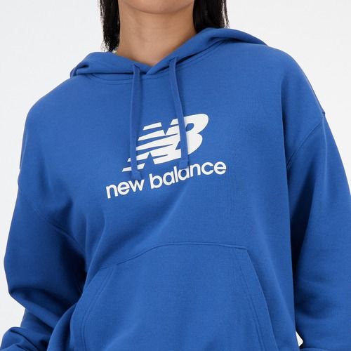 Női kapucnis pulóverNew Balance French Terry Stacked Logo Hoodie blueagat