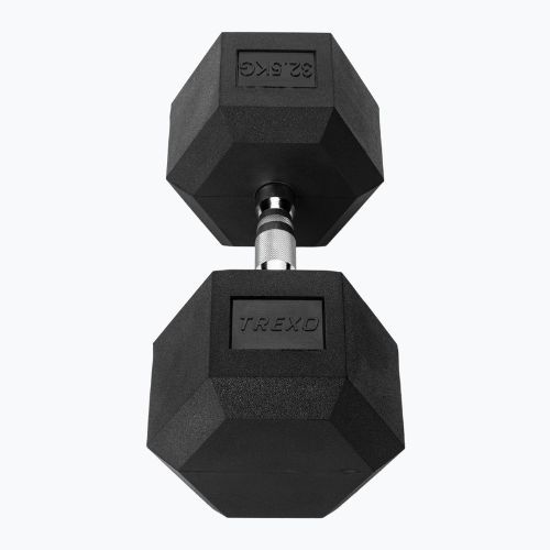 TREXO Hex gumírozott súlyzó 32,5 kg