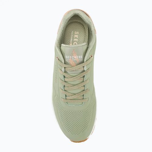 női cipő SKECHERS Uno Shimmer Away sage/rose gold/mesh