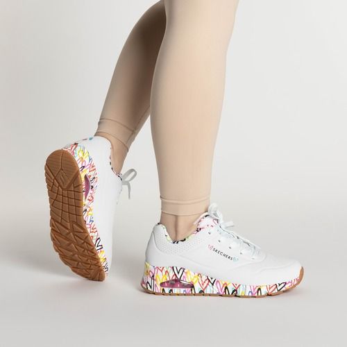 női cipő SKECHERS Uno Loving Love white/multi