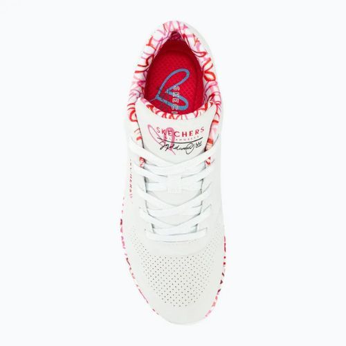 női cipő SKECHERS Uno Loving Love white/red/pink mesh