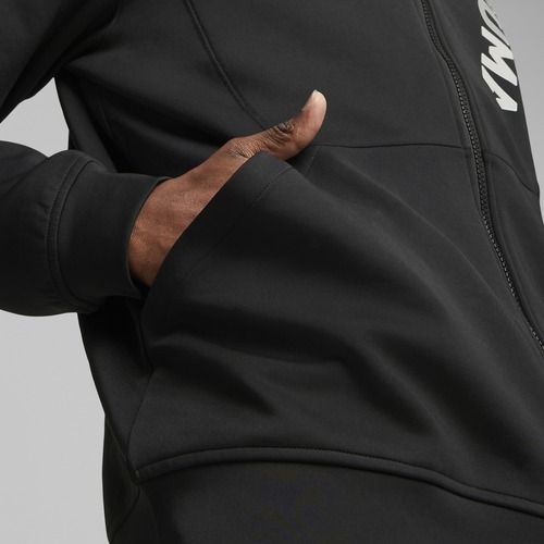 Férfi trekking pulóver PUMA Fit Double Knit FZ Hoodie puma black