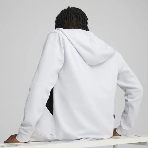 Férfi trekking pulóver PUMA Fit Double Knit FZ Hoodie silver mist