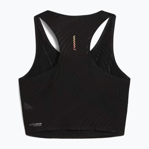 Női futófelső PUMA Run Ultraspun Crop puma fekete/ tűzpirosító puma
