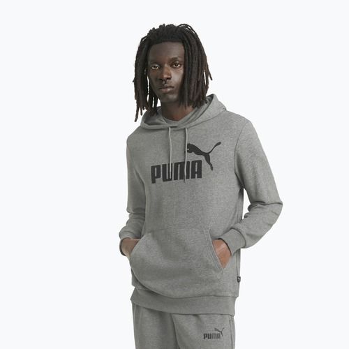 Férfi pulóver PUMA Essentials Big Logo Hoodie TR medium gray heather