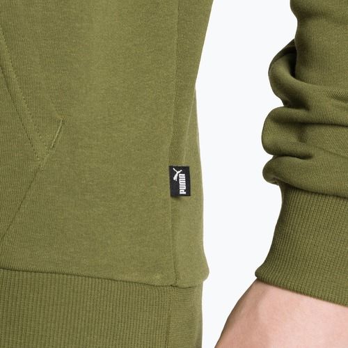 Férfi pulóver PUMA Essentials+ Two-Tone Big Logo Hoodie TR olive green