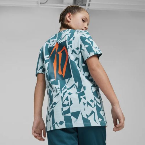 Gyerek foci póló PUMA Neymar Jr Creativity Logo Tee ocean tropic/turquoise surf