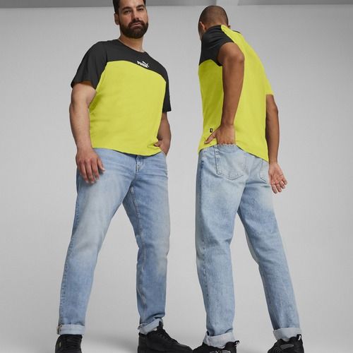 Férfi PUMA ESS+ Block Tee puma fekete/lime csillogás